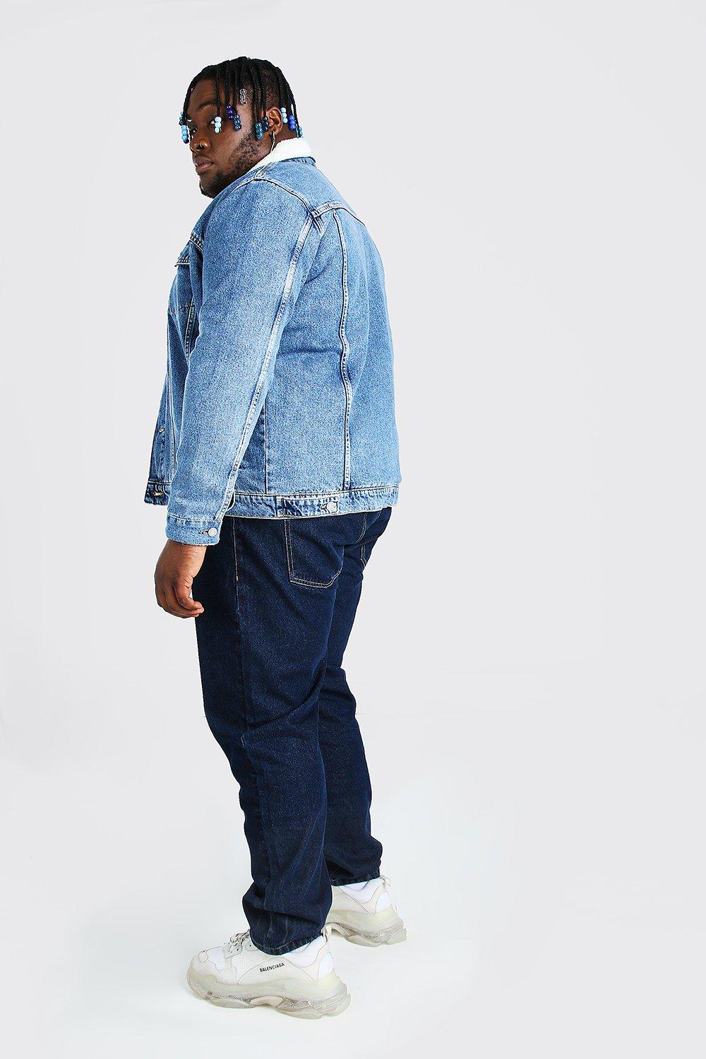 Plus size lined denim jacket sale